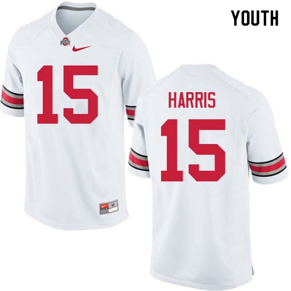 Youth Ohio State Buckeyes #15 Jaylen Harris White Authentic College Stitched Football Jersey 23UI044OF